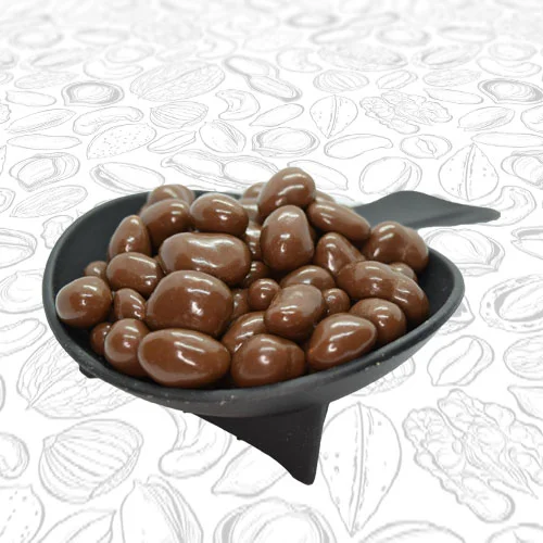 Cucharón con maní bañado en chocolate de leche 34% cacao